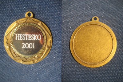 Medalii sportive hipism-calarie Suedia alama aurita si bronz. Pret pe bucata. foto