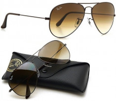 Ochelari Ray Ban Aviator 3025 Rama coffee Lentile maro degrade foto