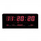 Ceas digital de perete, afisaj LED rosu, calendar, temperatura, 36x15 cm