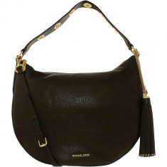 Geanta Michael Kors Dama Large Brooklyn Convertible Leather Shoulder Bag Hobo - Coffee foto