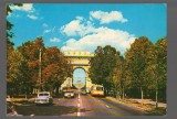 CPI B 10527 CARTE POSTALA - BUCURESTI. ARCUL DE TRIUMF, TROLEIBUZ, AUTOTURISM