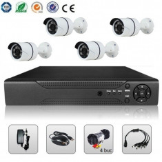 Kit Sistem Supraveghere Video 4 Camere Exterior DVR Full D1 HDMI internet foto