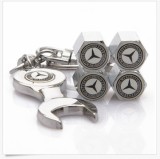 Breloc auto cheie pentru mercedes si set 4 capacele ventil logo