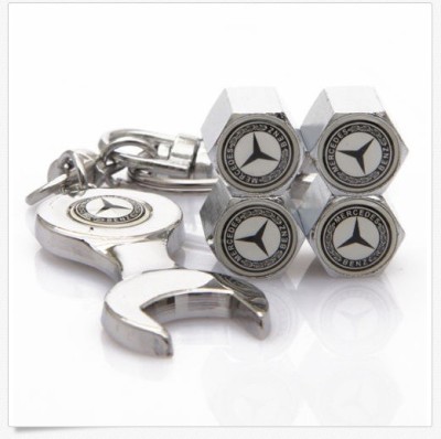 Breloc auto cheie pentru mercedes si set 4 capacele ventil logo foto