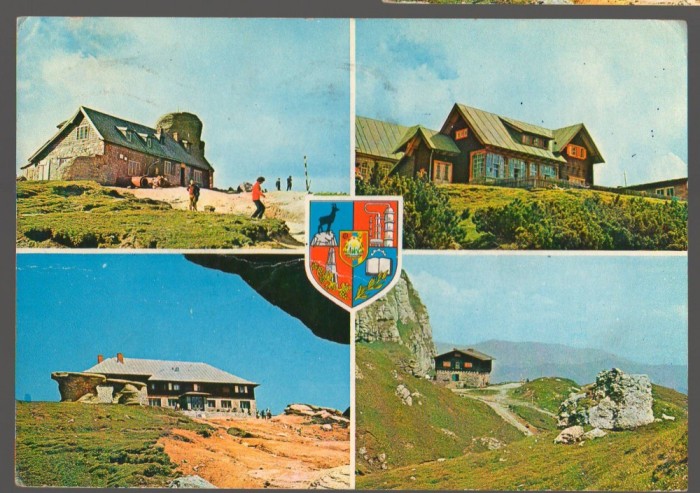 CPI B 10562 CARTE POSTALA - MUNTII BUCEGI. MOZAIC, STEMA