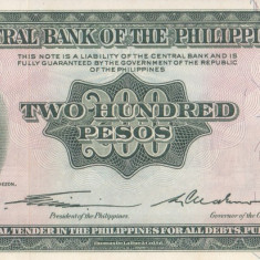 Bancnota Filipine 200 Pesos (1949) - P140 UNC (seria "englezeasca")