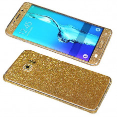 Folie Autoadeziva Samsung Galaxy Samsung S6 Edge Fullset Gold Glitter foto