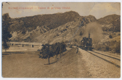 1541 - CALIMANESTI, Valcea, Train - old postcard - used - 1911 foto