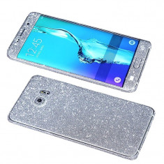 Folie Autoadeziva Samsung Galaxy Samsung S6 Edge Fullset Silver Glitter foto