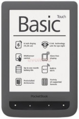 E-Book Reader PocketBook Basic Touch 624, Ecran E-Ink 6inch, Procesor 800 MHz, 128MB RAM, 4GB Flash, Wi-Fi (Gri) foto