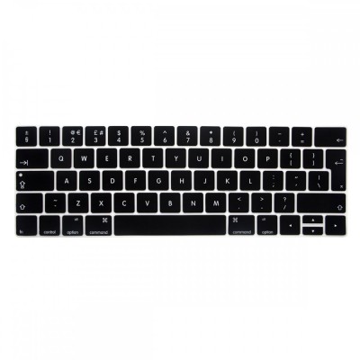 Husa protectie tastatura EU Macbook Pro 13 15 2016 2017 Touch Bar, negru foto