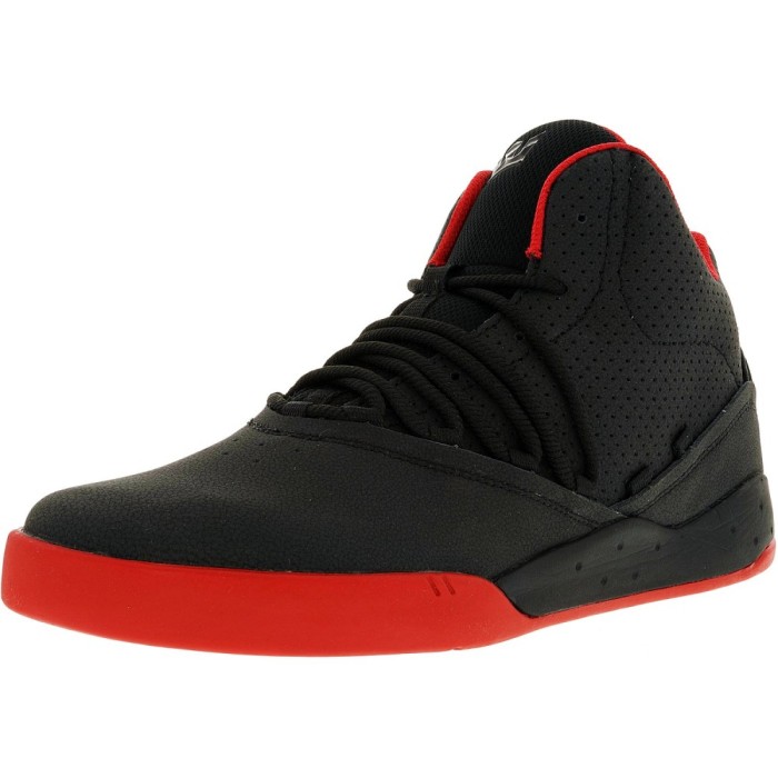 Supra barbati Estaban Black/Red/Red Ankle-High Leather Fashion Sneaker foto mare Supra barbati Estaban Black/Red/Red Ankle-High Leather Fashion Sneaker foto mare
