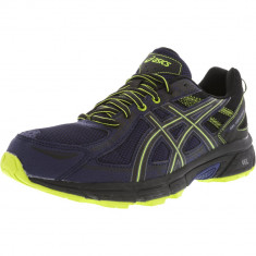 Asics barbati Gel-Venture 6 Indigo Blue / Black Energy Green Ankle-High Running Shoe foto