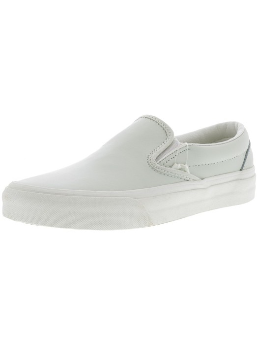 Vans Classic Slip-On Leather Zephyr Blue / Blanc De Ankle-High Skateboarding Shoe foto mare Vans Classic Slip-On Leather Zephyr Blue / Blanc De Ankle-High Skateboarding Shoe foto mare