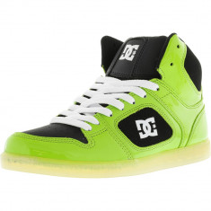 Dc barbati Union High Soft Lime / White Ankle-High Leather Skateboarding Shoe foto