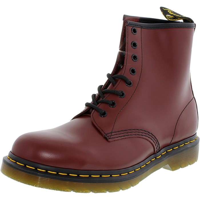 Dr. Martens barbati 1460 8-Eye Smooth Cherry Red Ankle-High Leather Boot foto mare Dr. Martens barbati 1460 8-Eye Smooth Cherry Red Ankle-High Leather Boot foto mare