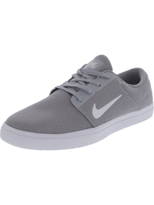 Nike barbati Sb Portmore Ultralight Wolf Grey / White Cool Ankle-High Skateboarding Shoe foto mare Nike barbati Sb Portmore Ultralight Wolf Grey / White Cool Ankle-High Skateboarding Shoe foto mare