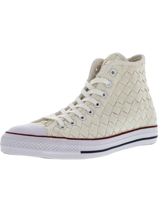 Converse Chuck Taylor All Star Hi Woven White / Red High-Top Leather Fashion Sneaker foto mare Converse Chuck Taylor All Star Hi Woven White / Red High-Top Leather Fashion Sneaker foto mare