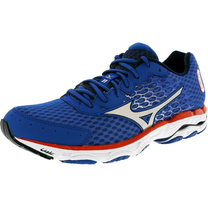 Mizuno barbati Wave Inspire 11 Blue / Sea Silver Red Ankle-High Running Shoe foto mare Mizuno barbati Wave Inspire 11 Blue / Sea Silver Red Ankle-High Running Shoe foto mare