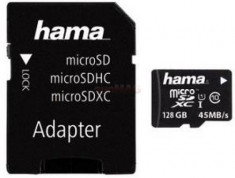 Card de memorie Hama micro SDXC 128GB,Clasa 10, UHS-I + Adaptor foto