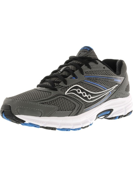 Saucony barbati Grid Cohesion 9 Grey / Black Royal Ankle-High Running Shoe foto mare Saucony barbati Grid Cohesion 9 Grey / Black Royal Ankle-High Running Shoe foto mare