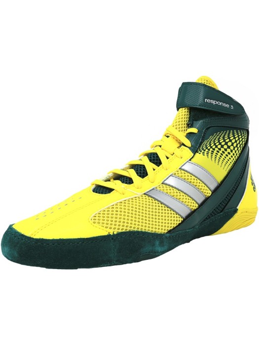 Adidas barbati Response 3.1 Forest / Metallic Silver Vivid Yellow Ankle-High Fabric Wrestling Shoe foto mare Adidas barbati Response 3.1 Forest / Metallic Silver Vivid Yellow Ankle-High Fabric Wrestling Shoe foto mare
