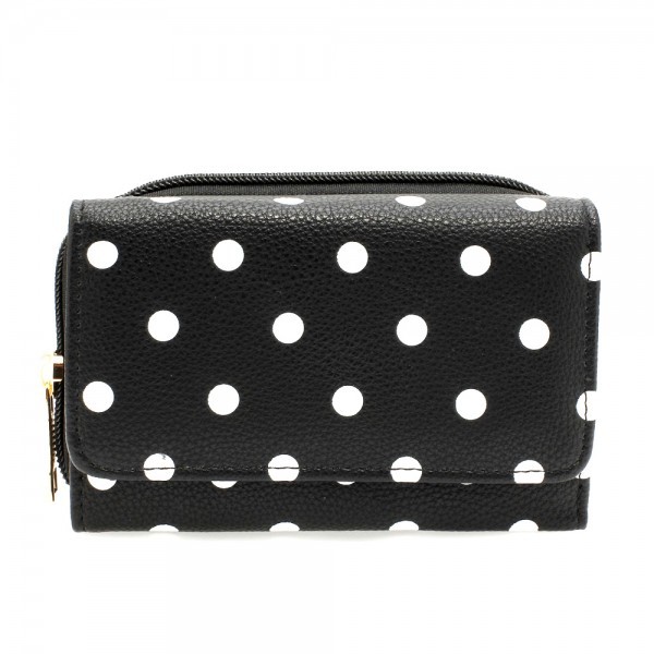 AGP1045B - Black Polka Dot Design Purse/Wallet foto mare AGP1045B - Black Polka Dot Design Purse/Wallet foto mare