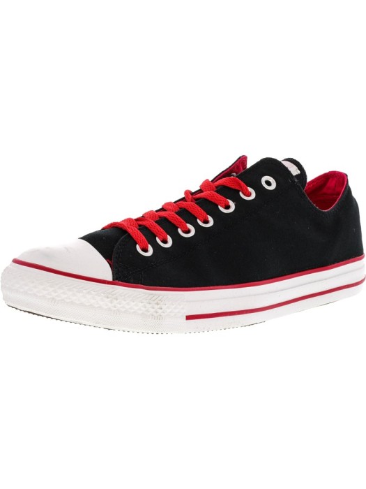 Converse Chuck Taylor All Star Ox Black / Varsity Red Ankle-High Fashion Sneaker foto mare Converse Chuck Taylor All Star Ox Black / Varsity Red Ankle-High Fashion Sneaker foto mare