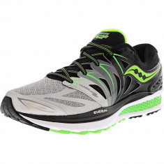 Saucony barbati Hurricane Iso 2 Black / Silver Slime Ankle-High Running Shoe foto