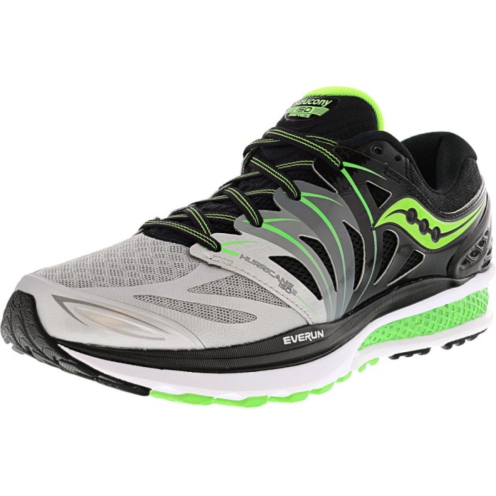 Saucony barbati Hurricane Iso 2 Black / Silver Slime Ankle-High Running Shoe Saucony barbati Hurricane Iso 2 Black / Silver Slime Ankle-High Running Shoe