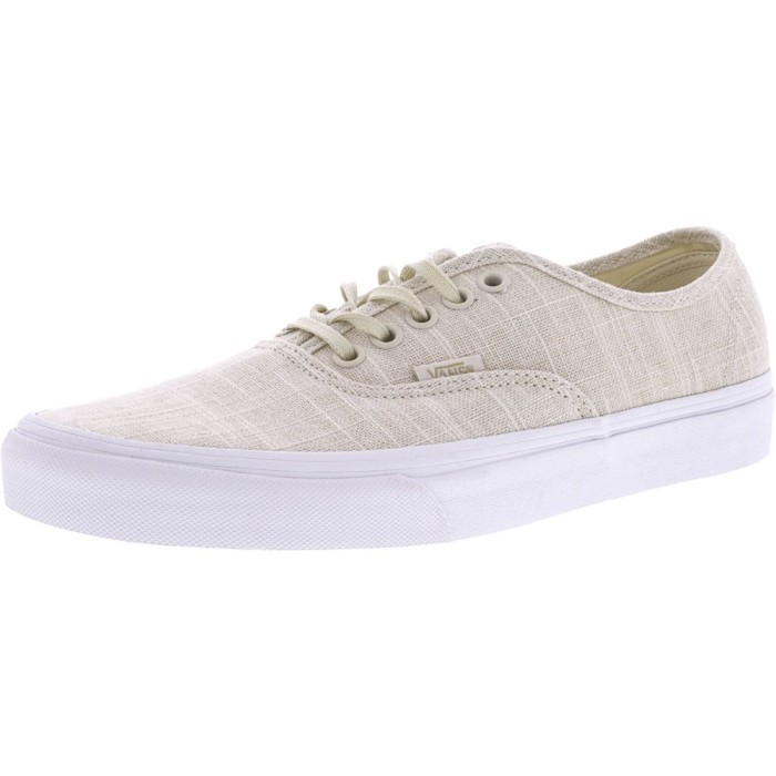Vans Authentic Hemp Linen Turledove / True White Ankle-High Canvas Skateboarding Shoe foto mare Vans Authentic Hemp Linen Turledove / True White Ankle-High Canvas Skateboarding Shoe foto mare