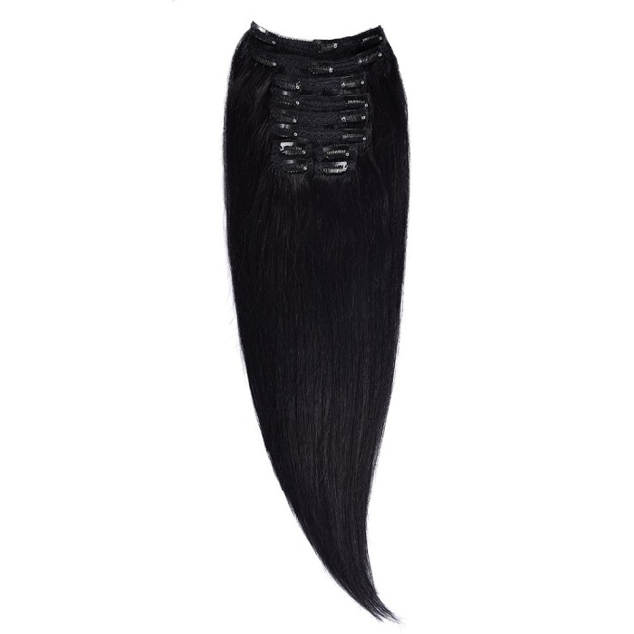 Clip-On Par Natural Volum 50cm 180gr Negru Intens #1 foto mare Clip-On Par Natural Volum 50cm 180gr Negru Intens #1 foto mare