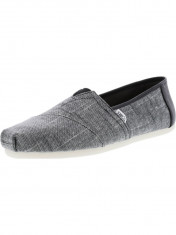 Toms barbati Classic Textured Chambray Black Trim Ankle-High Fabric Slip-On Shoes foto