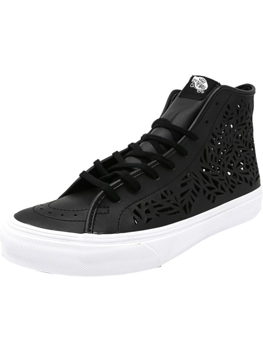 Vans Sk8-Hi Decon Cut-Out Leaves / Black Mid-Top Leather Fashion Sneaker foto mare Vans Sk8-Hi Decon Cut-Out Leaves / Black Mid-Top Leather Fashion Sneaker foto mare