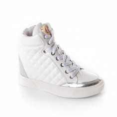 Sneakers Hazel albi cu platforma ascunsa foto