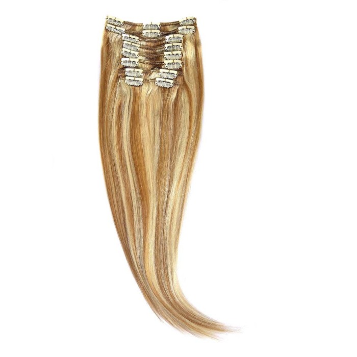 Clip-On Par Natural 50cm 100gr Blond Miere Suvitat/Blond Deschis #27/60 foto mare Clip-On Par Natural 50cm 100gr Blond Miere Suvitat/Blond Deschis #27/60 foto mare