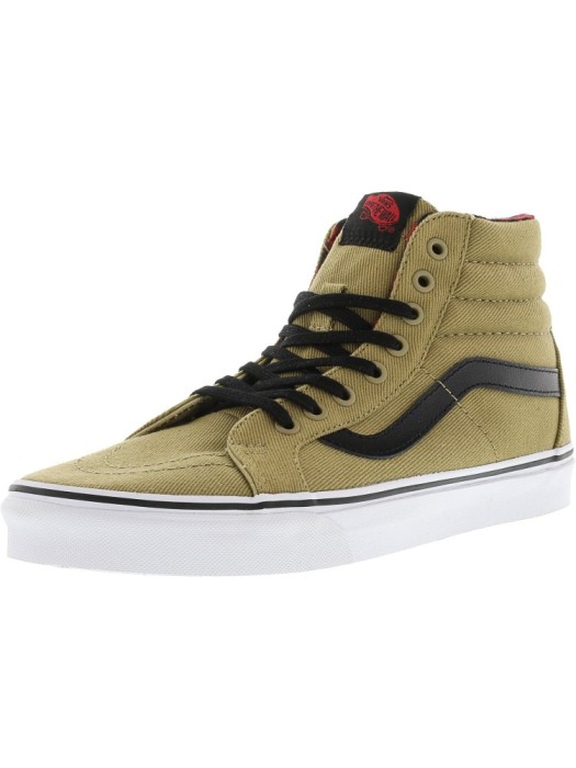 Vans Sk8-Hi Reissue Twill And Gingham Cornstalk / Black Ankle-High Canvas Skateboarding Shoe foto mare Vans Sk8-Hi Reissue Twill And Gingham Cornstalk / Black Ankle-High Canvas Skateboarding Shoe foto mare
