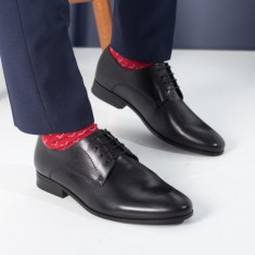 Pantofi barbati Piele Desailly negri eleganti foto