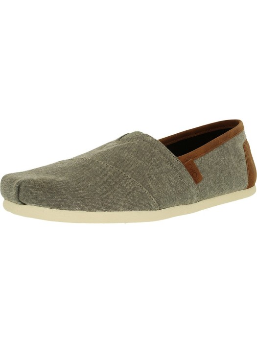 Toms barbati Classic Canvas Frost Grey Chambray/Synthetic Leather Ankle-High Flat Shoe foto mare Toms barbati Classic Canvas Frost Grey Chambray/Synthetic Leather Ankle-High Flat Shoe foto mare