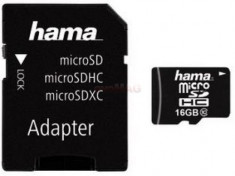 Card de memorie Hama micro SDHC, 16 GB + Adaptor foto