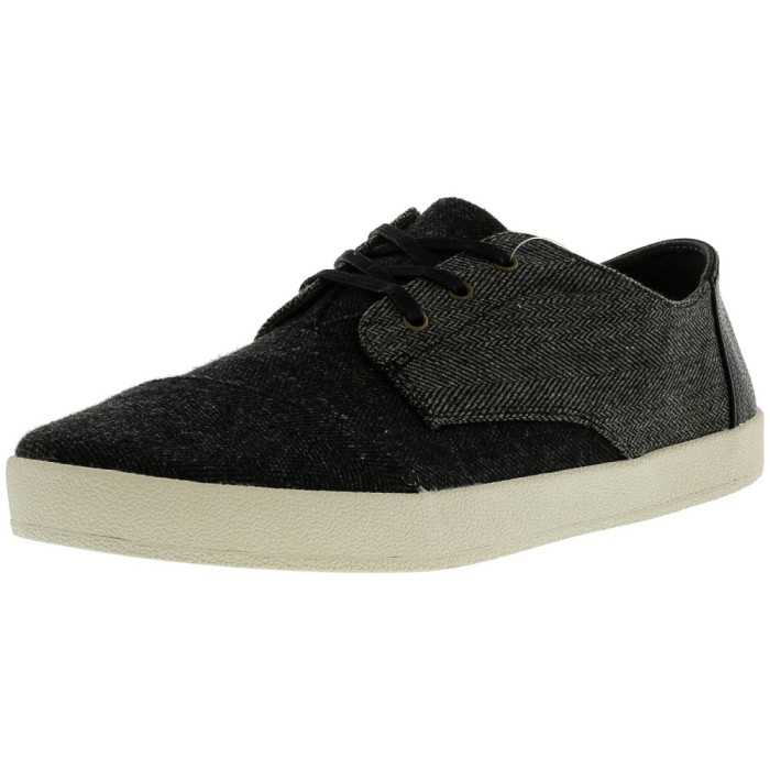 Toms barbati Paseo Herringbone Woolen Black Forged Iron Grey Ankle-High Flat Shoe foto mare Toms barbati Paseo Herringbone Woolen Black Forged Iron Grey Ankle-High Flat Shoe foto mare