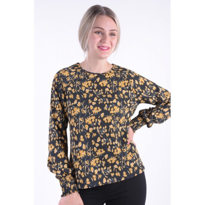 Bluza Vero Moda Vmbali Ls Smock Top Black / Flower foto mare Bluza Vero Moda Vmbali Ls Smock Top Black / Flower foto mare