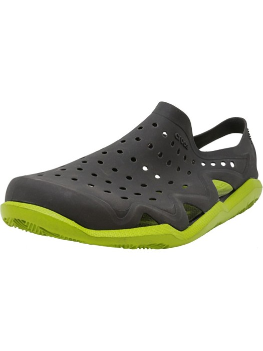 Crocs barbati Swiftwater Wave Graphite / Volt Green Ankle-High Rubber Sandal foto mare Crocs barbati Swiftwater Wave Graphite / Volt Green Ankle-High Rubber Sandal foto mare