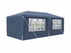 Cort Pavilion pentru Gradina, Curte sau Evenimente, Dimensiuni 3x6m cu 6 Pereti Laterali, Culoare Bleumarin foto