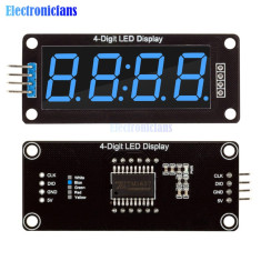 ecran display lcd 4 digit led 0.56&amp;quot; 7 segmente blue tm1637 clock arduino foto