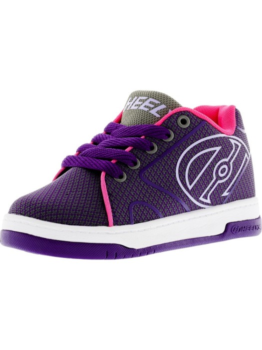 Heelys Propel Knit Grey / Purple Neon Pink Ankle-High Fabric Fashion Sneaker foto mare Heelys Propel Knit Grey / Purple Neon Pink Ankle-High Fabric Fashion Sneaker foto mare