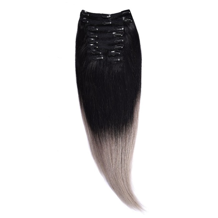 Clip-On Par Natural Volum 50cm 180gr Ombre Negru-Gri #T1/Mettalicsilver foto mare Clip-On Par Natural Volum 50cm 180gr Ombre Negru-Gri #T1/Mettalicsilver foto mare