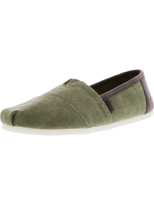 Toms barbati Classic Washed Canvas Olive Trim Ankle-High Slip-On Shoes foto mare Toms barbati Classic Washed Canvas Olive Trim Ankle-High Slip-On Shoes foto mare