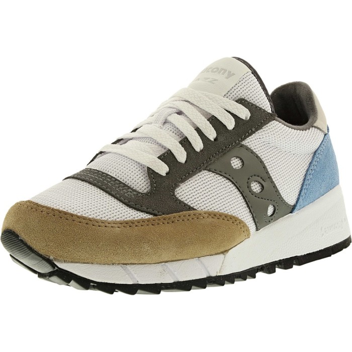 Saucony barbati Jazz 91 White/Tan/Blue Ankle-High Nylon Running Shoe foto mare Saucony barbati Jazz 91 White/Tan/Blue Ankle-High Nylon Running Shoe foto mare