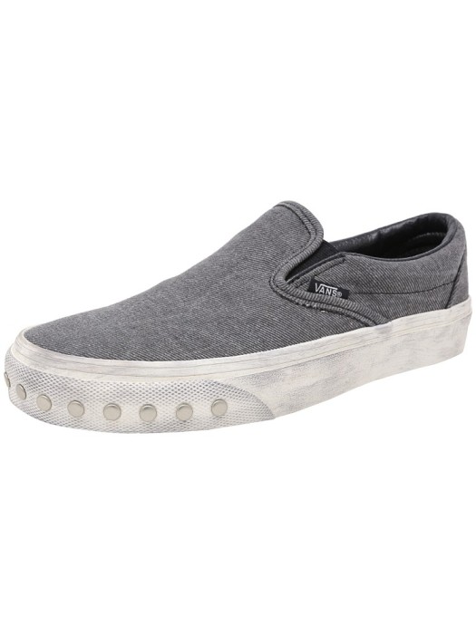 Vans Classic Slip-On Overwashed Blue Graphite Ankle-High Canvas Shoes foto mare Vans Classic Slip-On Overwashed Blue Graphite Ankle-High Canvas Shoes foto mare